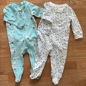 2 Gap Footie Pajamas